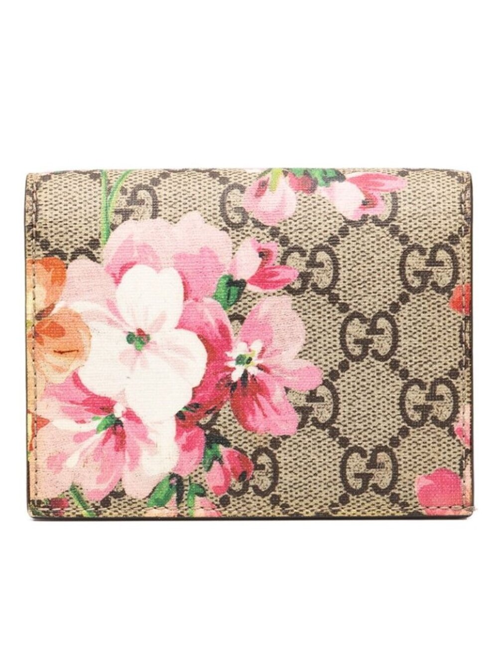 Gucci GG Blooms Bifold Wallet Beige Leather